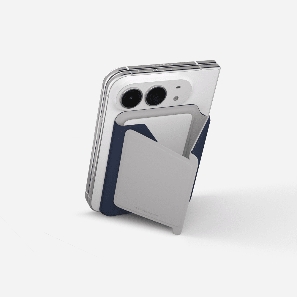 MOFT Stand Wallet (4-5 Cards) & Stand for iPhone Duo - Navy Blue