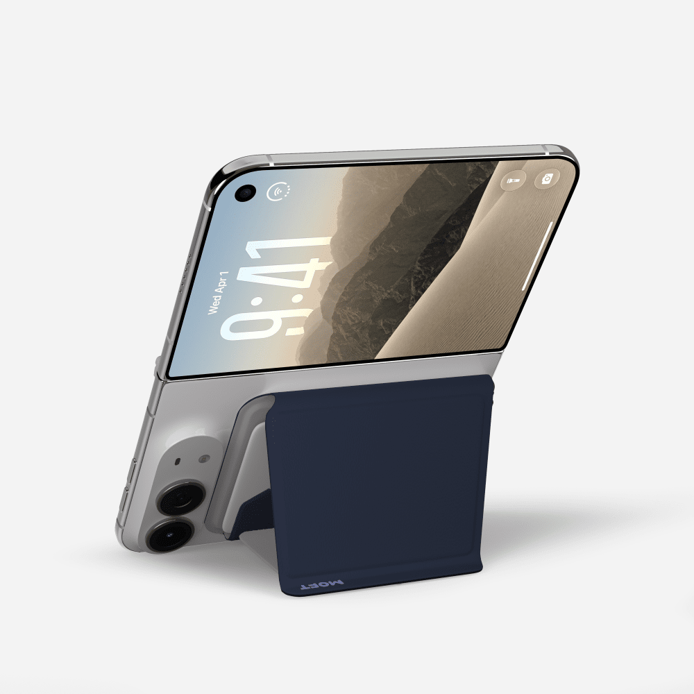 MOFT Stand Wallet (4-5 Cards) & Stand for iPhone Duo - Navy Blue