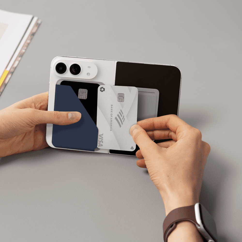 MOFT Stand Wallet (4-5 Cards) & Stand for iPhone Duo - Navy Blue
