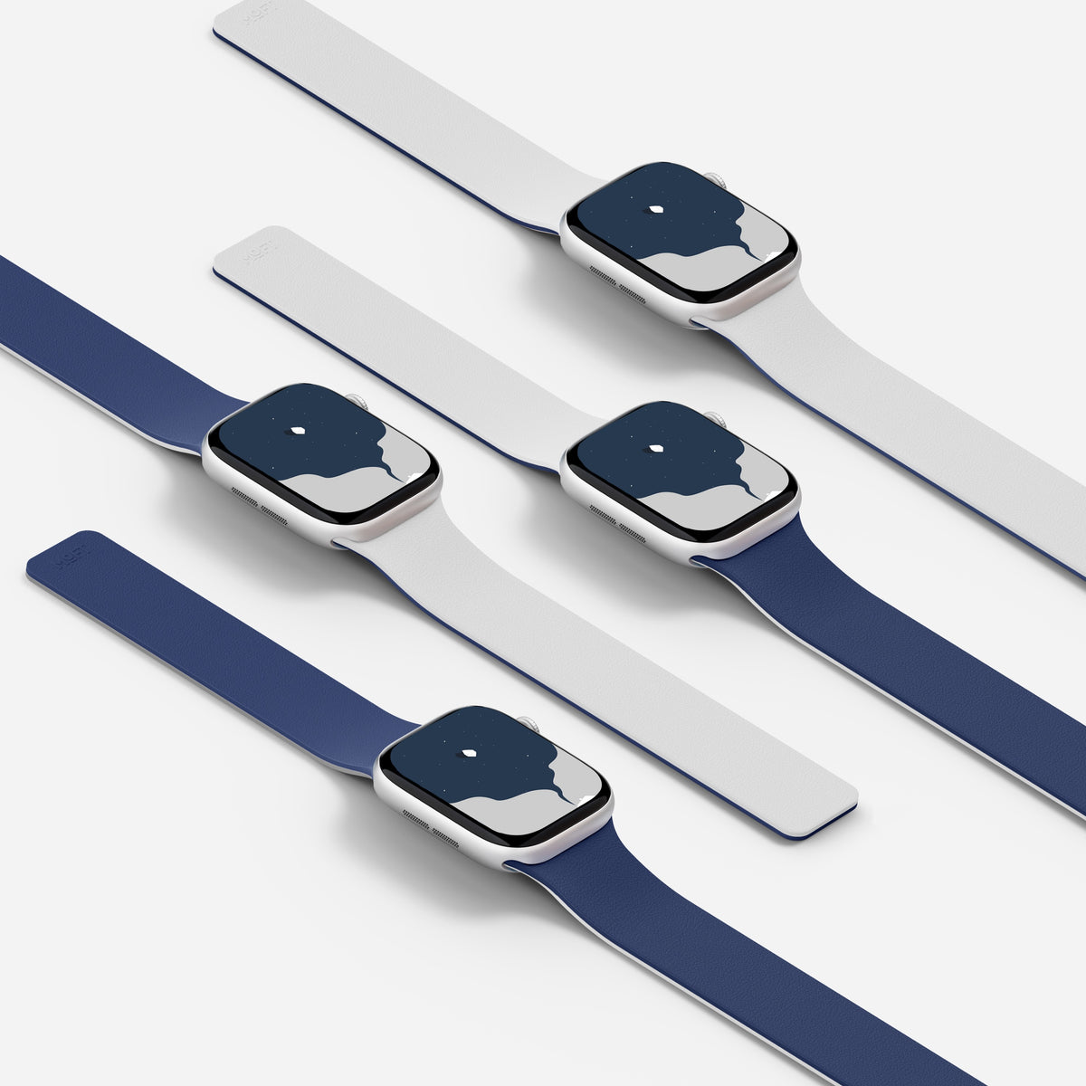 MOFT Snap Duo Band for Apple Watch 46mm - Navy Blue + Misty Cove