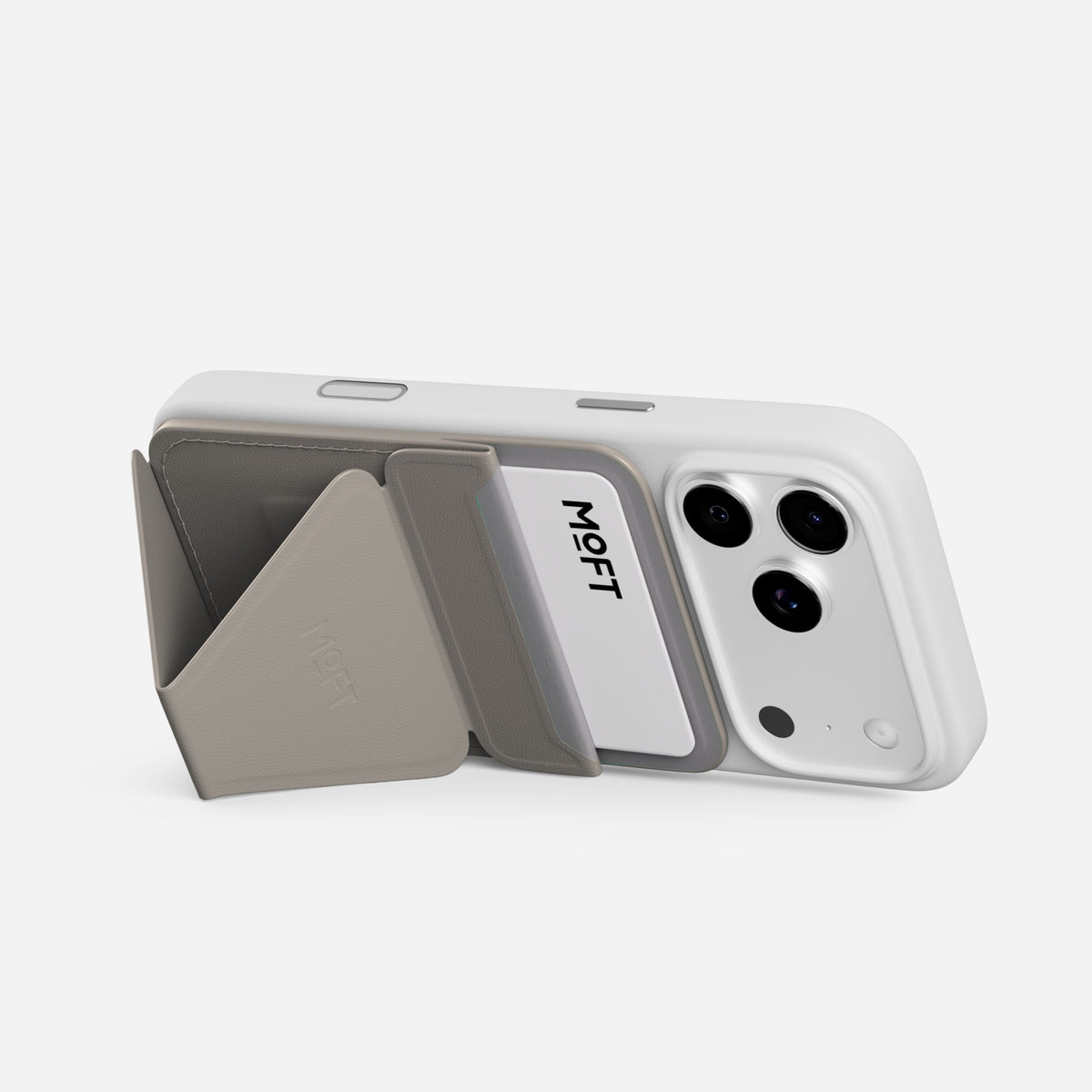 MOFT Snap-on Phone Stand & Wallet AERA (3 cards) - Taupe