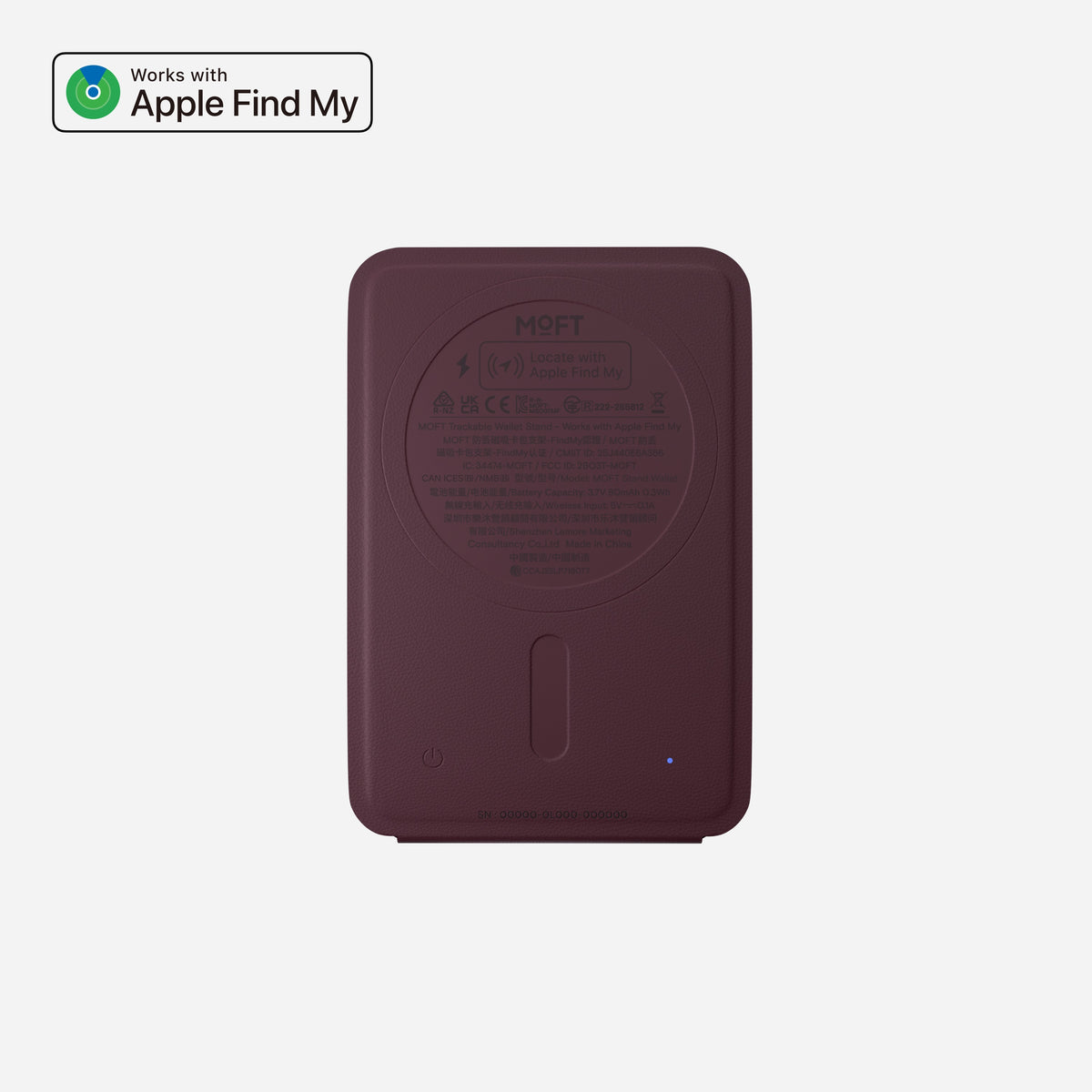 MOFT Trackable Wallet Stand (2 cards) - Cheery Lacquer