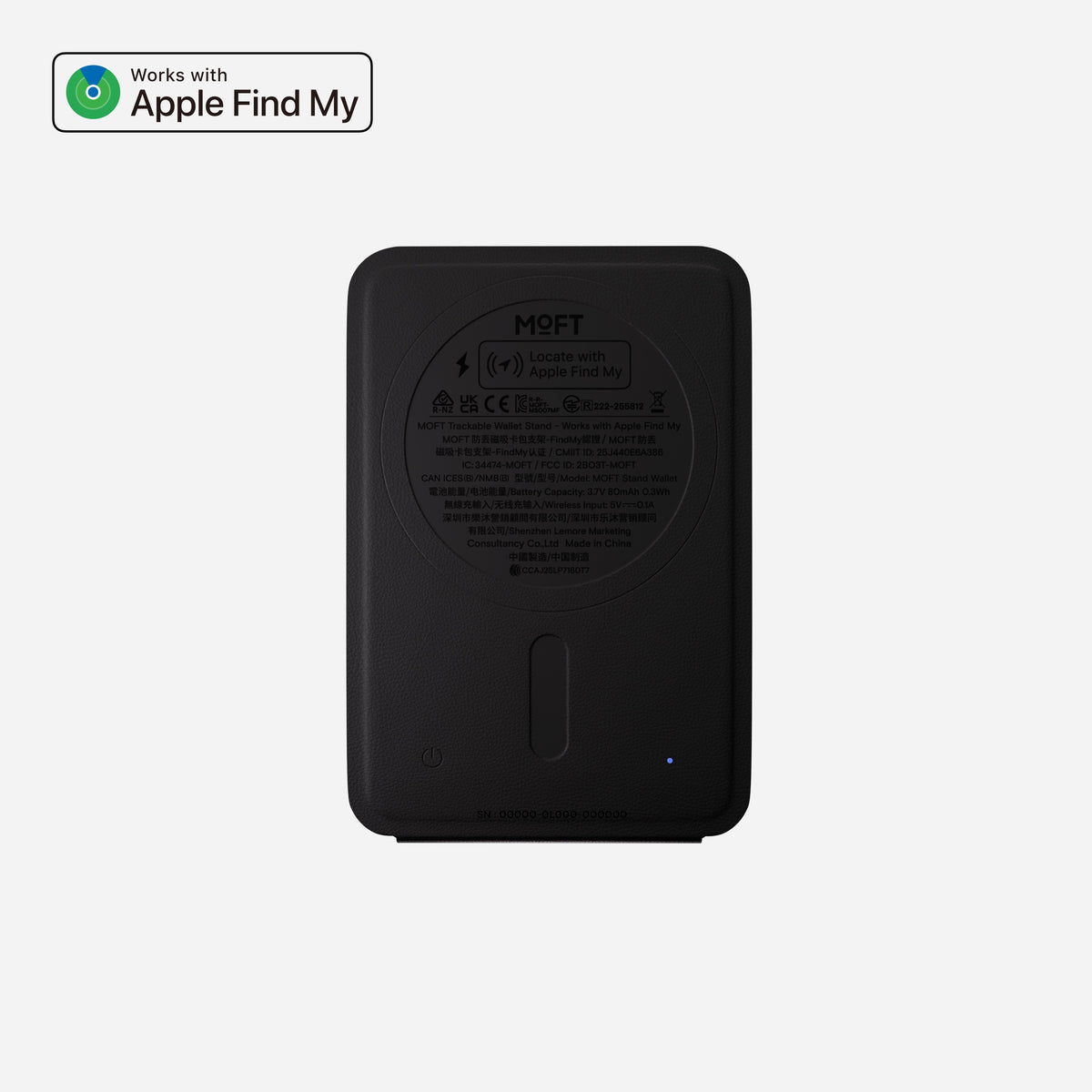 MOFT Trackable Wallet Stand (2 cards) - Jet Black