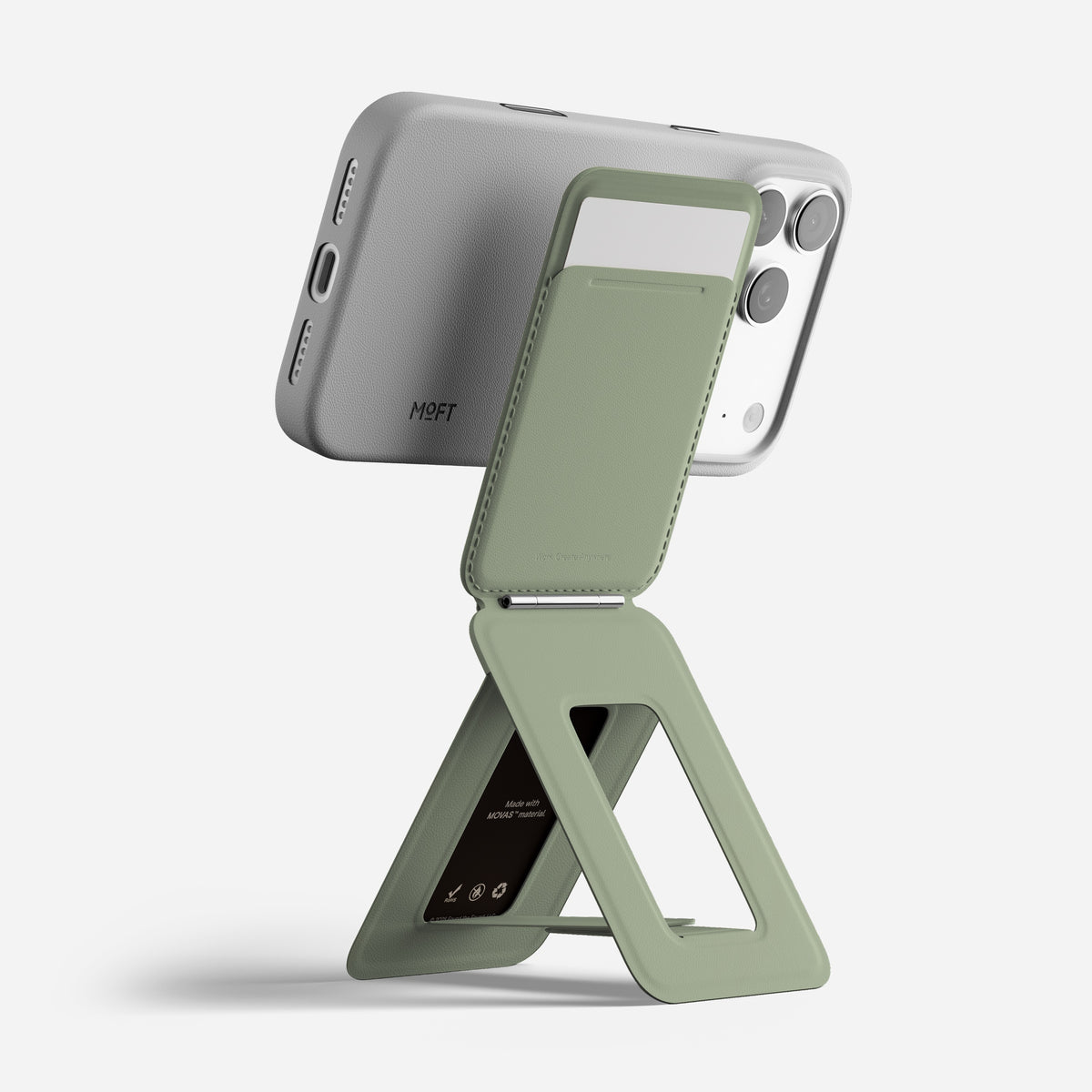 MOFT Trackable Tripod Wallet AERA (3 cards) - Khaki Green