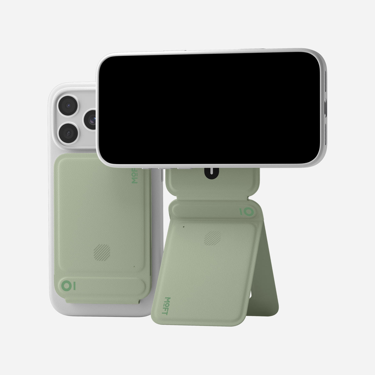 MOFT Trackable Tripod Wallet AERA (3 cards) - Khaki Green