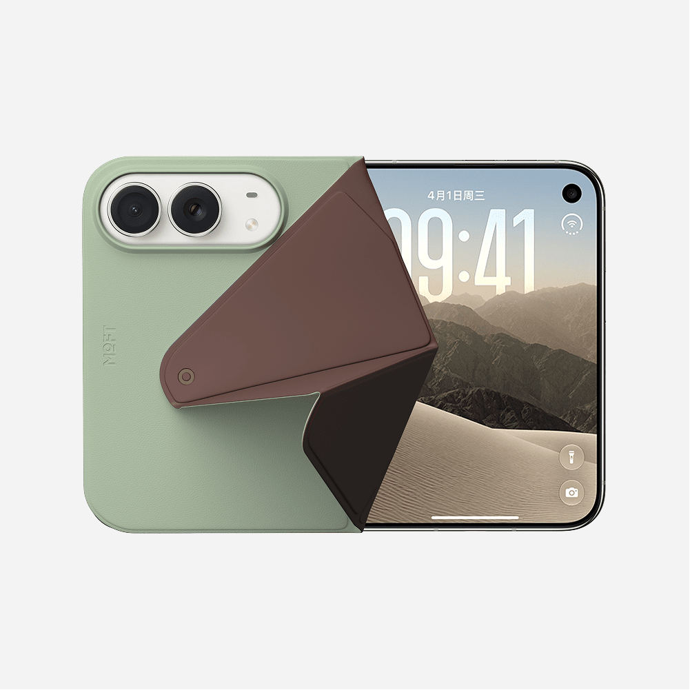 MOFT The 3-in-1 Dynamic Folio for iPhone Duo - Khaki Green + Brownie