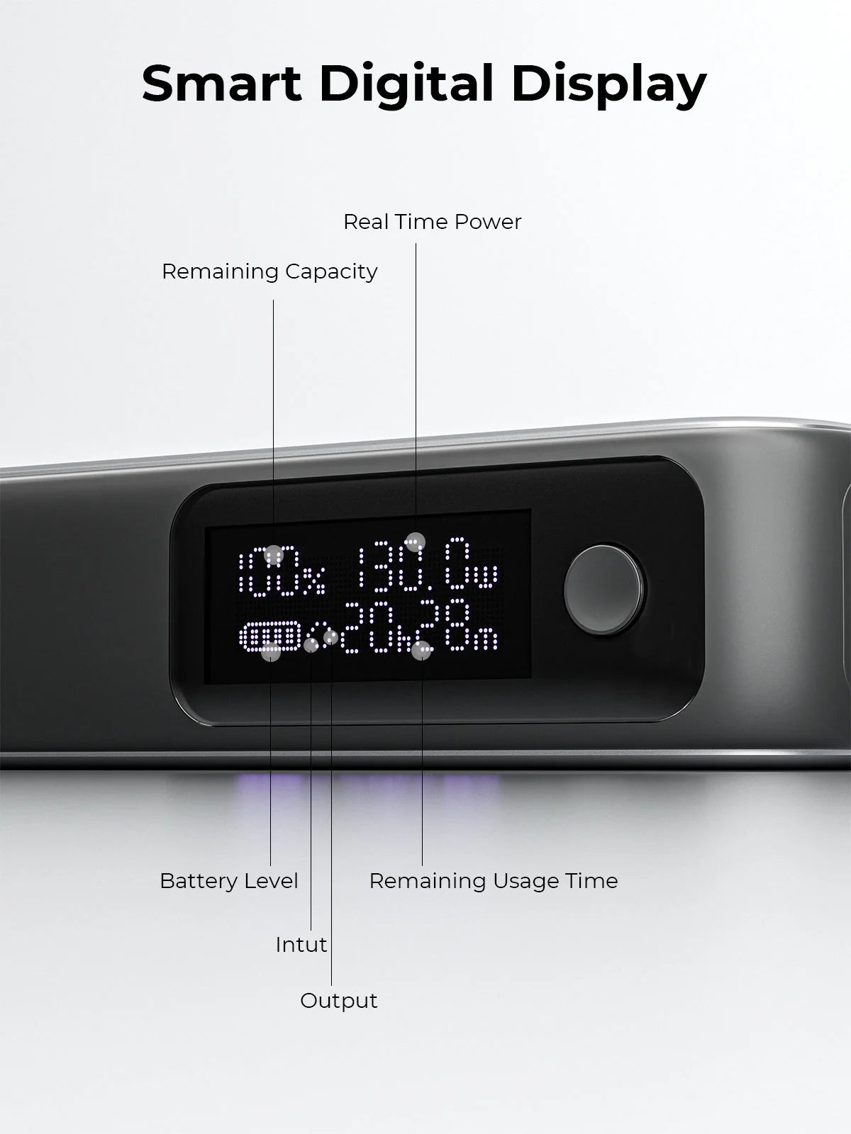 AUKEY Spark Sling 20000 Compact Fast Charging Power Bank with Built-in USB-C Cable Gray