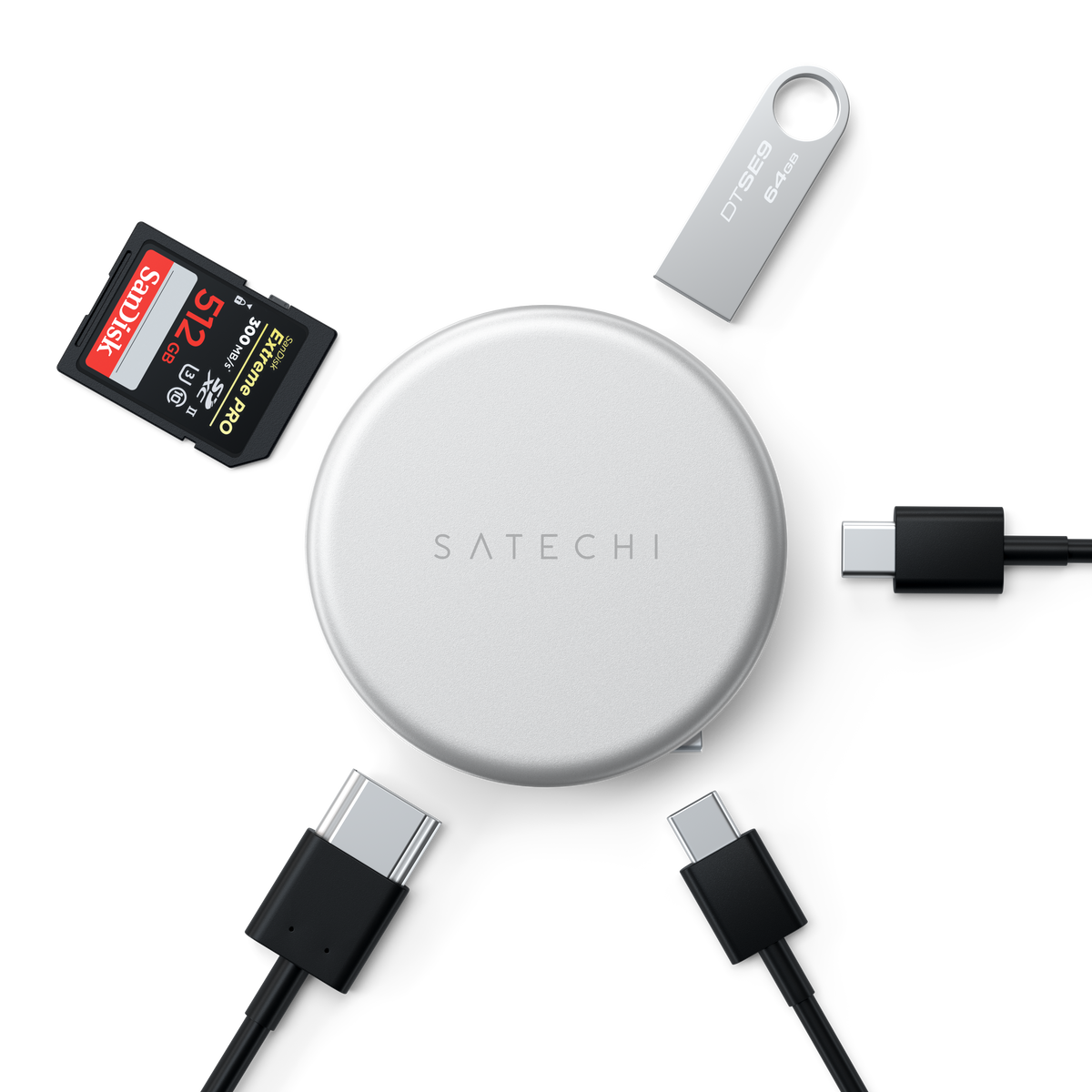 Satechi OntheGo 5-in-1 Multiport Adapter - Silver