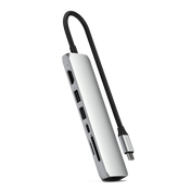 Satechi 7-in-1 USB-C Slim Multiport Adapter with Ethernet - Silver  - iSTYLE.rs