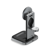 Satechi 3-in-1 Foldable Qi2 Wireless Charging Stand with Type A,C,G plugs - Space Gray  - iSTYLE.rs