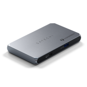 Satechi Aluminium Thunderbolt 4 Slim Hub (3x Thunderbolt 4 Downstream Ports 40 Gbps,2x 4K 60Hz or 1x 8K or 1x 6K on Mac,1x DC 20V Port) - Grey - iSTYLE.rs