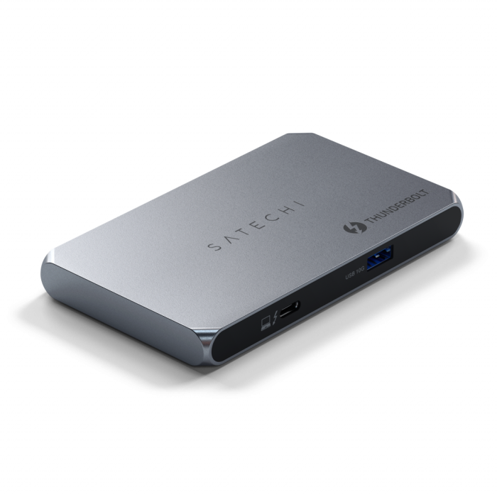 Satechi Aluminium Thunderbolt 4 Slim Hub (3x Thunderbolt 4 Downstream Ports 40 Gbps,2x 4K 60Hz or 1x 8K or 1x 6K on Mac,1x DC 20V Port) - Grey - iSTYLE.rs
