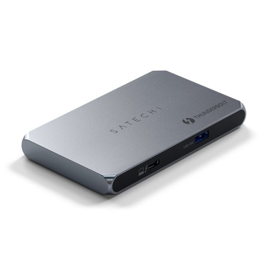 Satechi Aluminium Thunderbolt 4 Slim Hub (3x Thunderbolt 4 Downstream Ports 40 Gbps,2x 4K 60Hz or 1x 8K or 1x 6K on Mac,1x DC 20V Port) - Grey - iSTYLE.rs