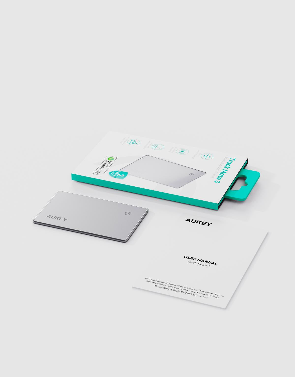 AUKEY Track Mate 3 Smart Bluetooth Tracker Medium Gray