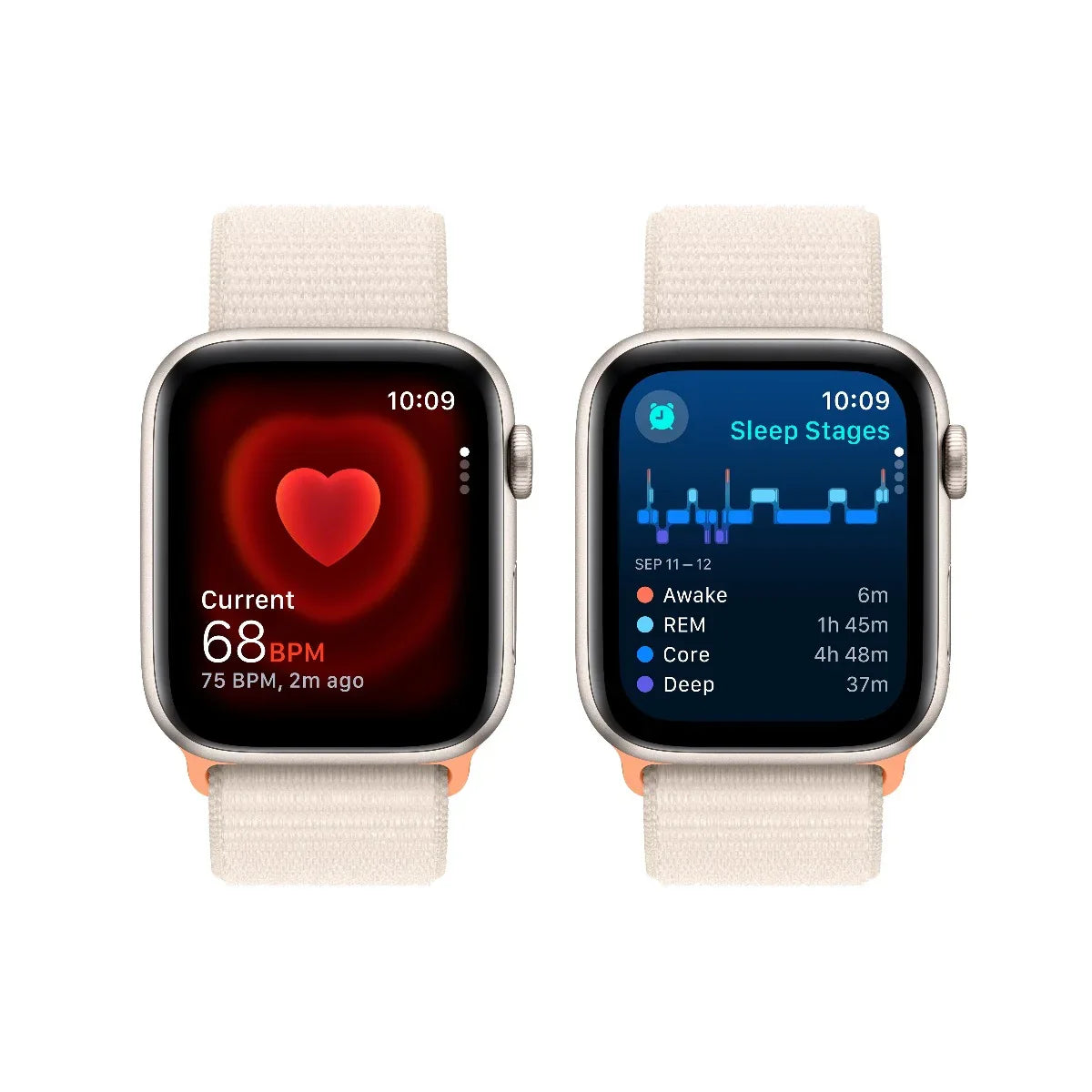 Apple Watch SE GPS 44mm Starlight with Starlight Sport Loop - iSTYLE RS