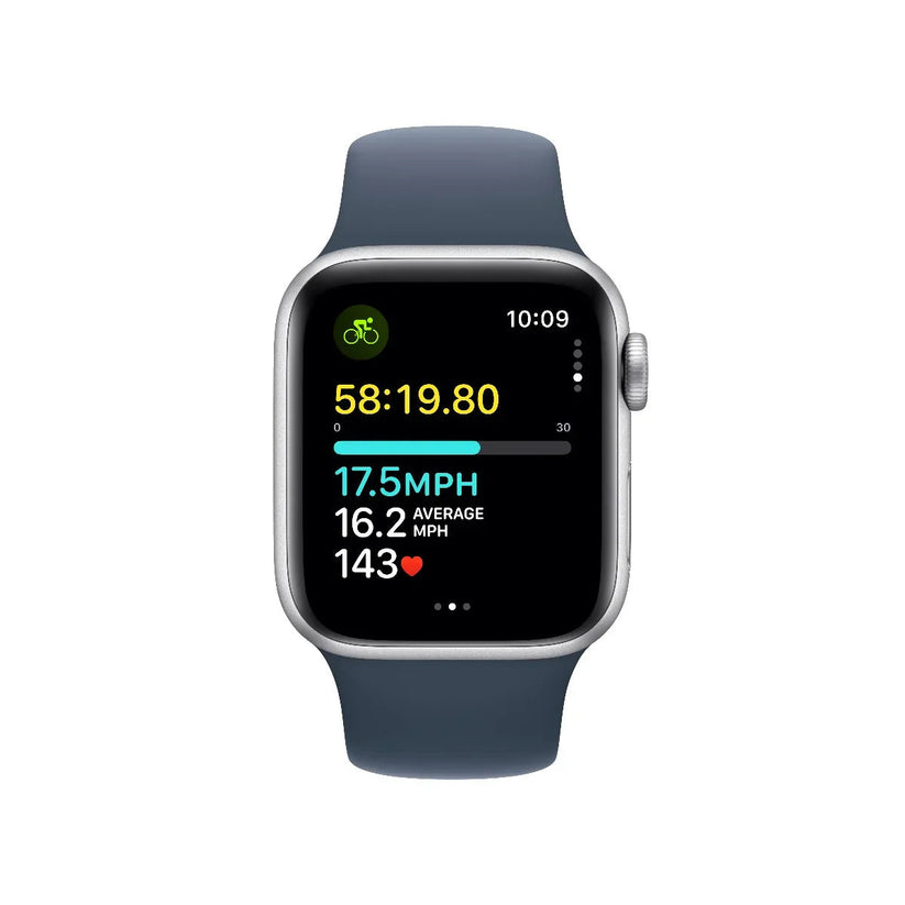 Apple Watch SE GPS 40mm Silver with Storm Blue Sport Band - M/L - iSTYLE RS