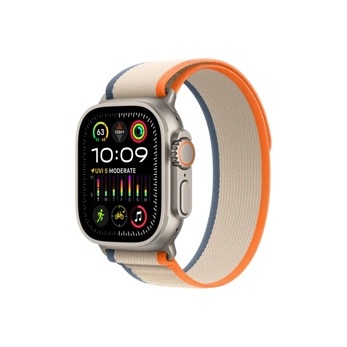 Apple Watch Ultra2 Cellular, 49mm Titanium Case with Orange/Beige Trail Loop - S/M - iSTYLE RS