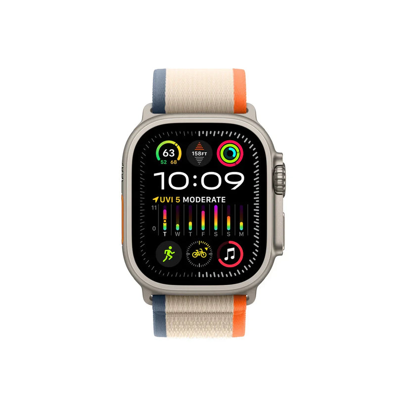 Apple Watch Ultra2 Cellular, 49mm Titanium Case with Orange/Beige Trail Loop - M/L - iSTYLE RS