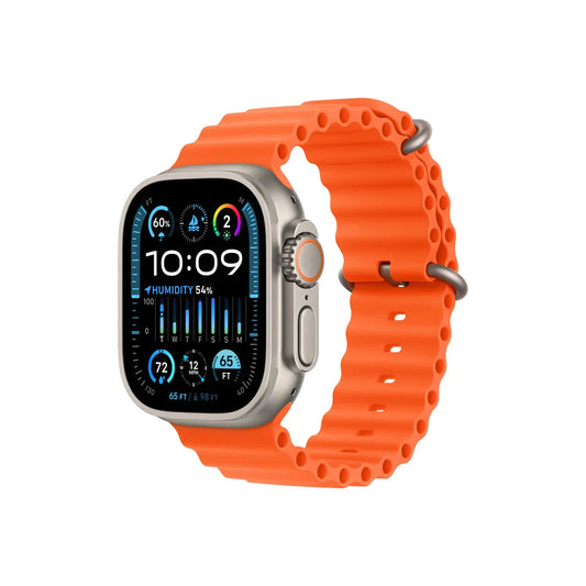 Apple Watch Ultra2 Cellular, 49mm Titanium Case with Orange Ocean Band - iSTYLE RS