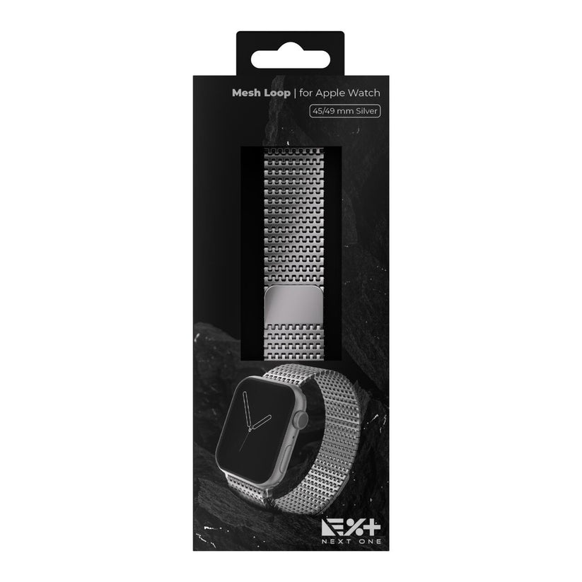CUREA METALICA MESH NEXT ONE PENTRU APPLE WATCH 45/49MM, Argintiu - iSTYLE RS
