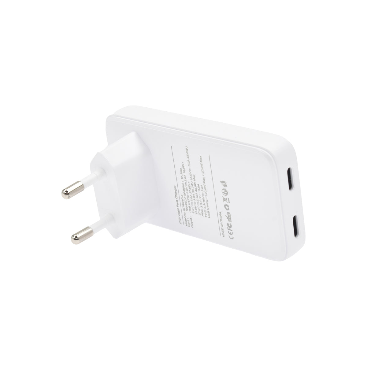 DVICED Slim GaN fast charger 45W Dual USB-C EU - iSTYLE RS