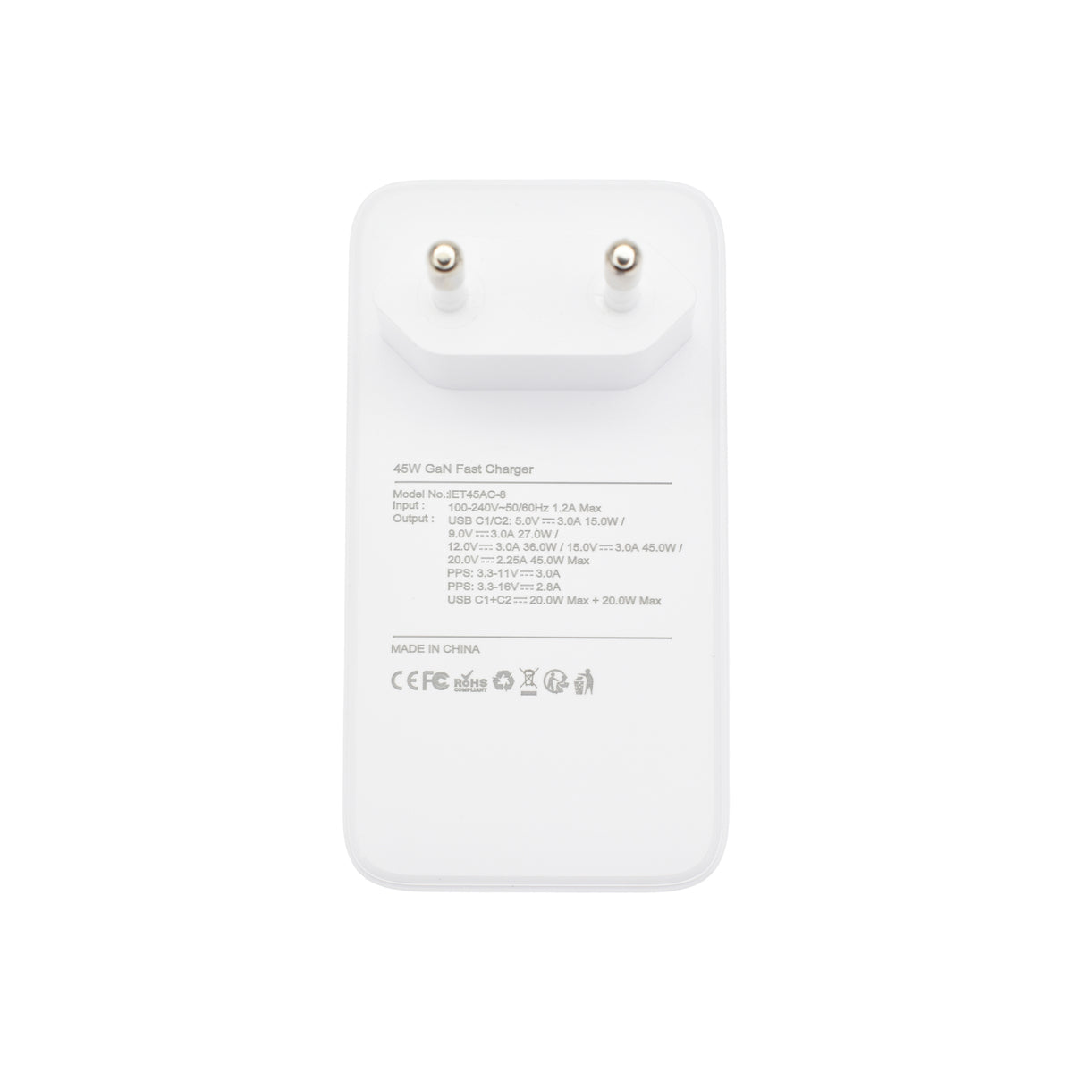 DVICED Slim GaN fast charger 45W Dual USB-C EU - iSTYLE RS