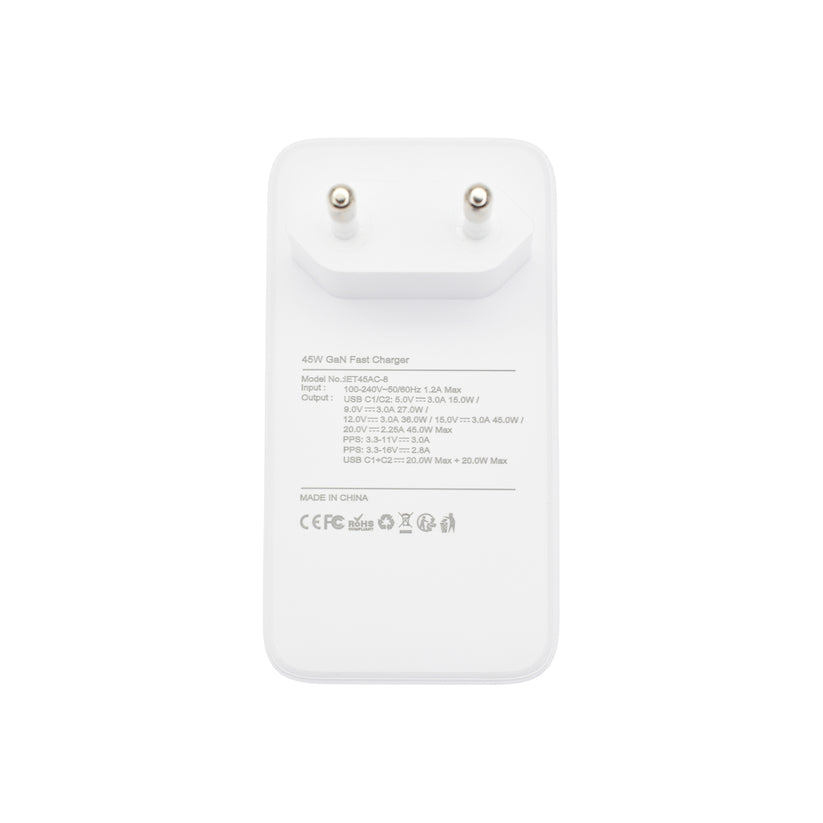 DVICED Slim GaN fast charger 45W Dual USB-C EU - iSTYLE RS
