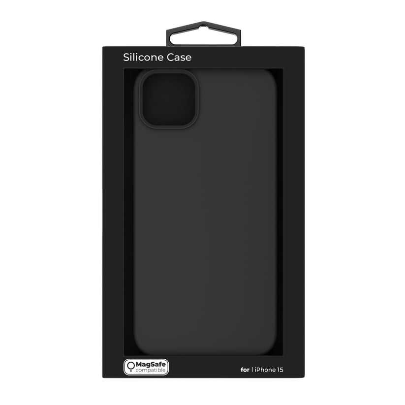 NEXT ONE silicone case MagSafe compatible for iPhone 15 | Black - iSTYLE RS
