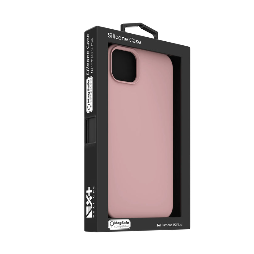 NEXT ONE silicone case MagSafe compatible for iPhone 15 Plus | Pink - iSTYLE RS