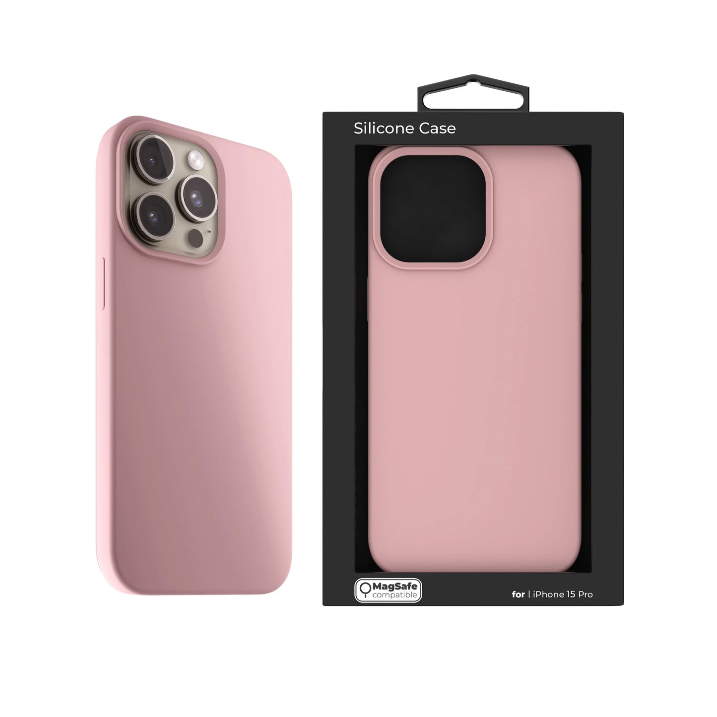 NEXT ONE silicone case MagSafe compatible for iPhone 15 Pro | Pink - iSTYLE RS