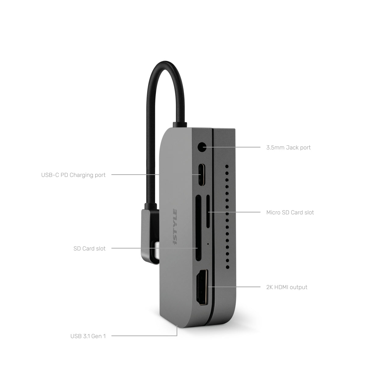 iSTYLE Type-C HUB PAD (za Apple iPad Pro) - Space Gray - iSTYLE RS