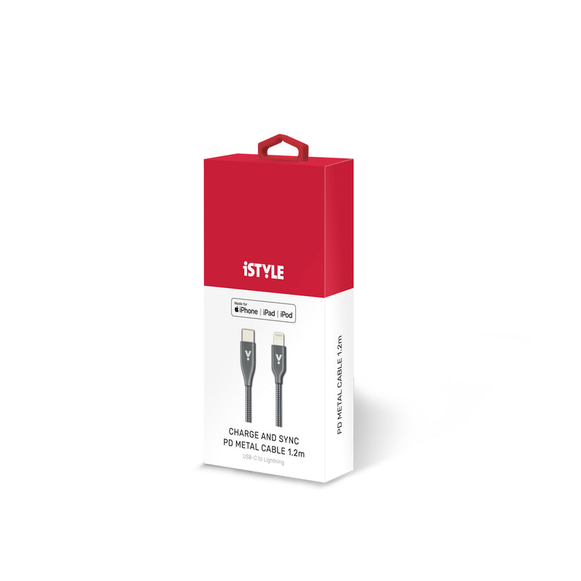 iSTYLE USB-C to Lightning Metal Cable 1,2m - space gray - iSTYLE RS