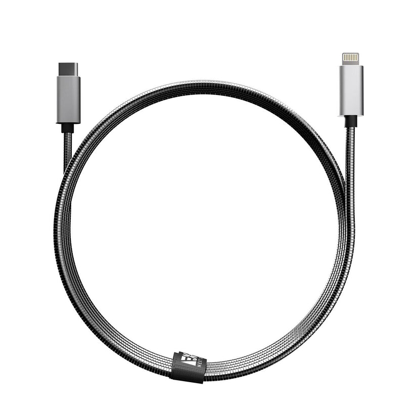 Next One SILVER USB-C TO LIGHTNING 1,2m METALLIC CABLE - iSTYLE RS