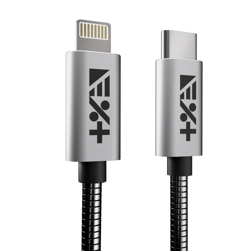 Next One SILVER USB-C TO LIGHTNING 1,2m METALLIC CABLE - iSTYLE RS