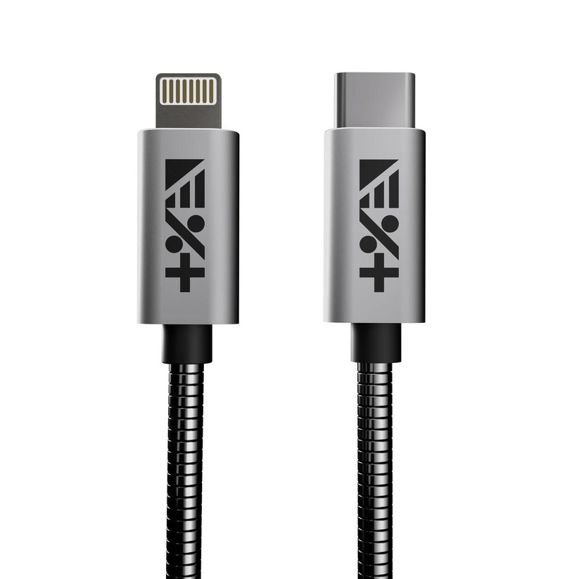 Next One SILVER USB-C TO LIGHTNING 1,2m METALLIC CABLE - iSTYLE RS