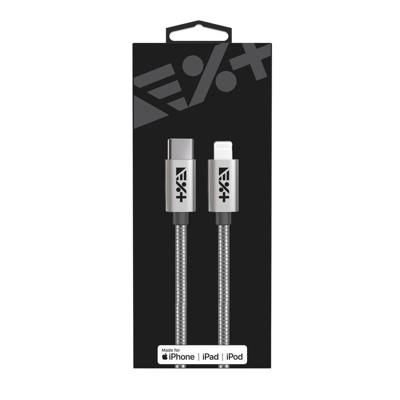 Next One SILVER USB-C TO LIGHTNING 1,2m METALLIC CABLE - iSTYLE RS