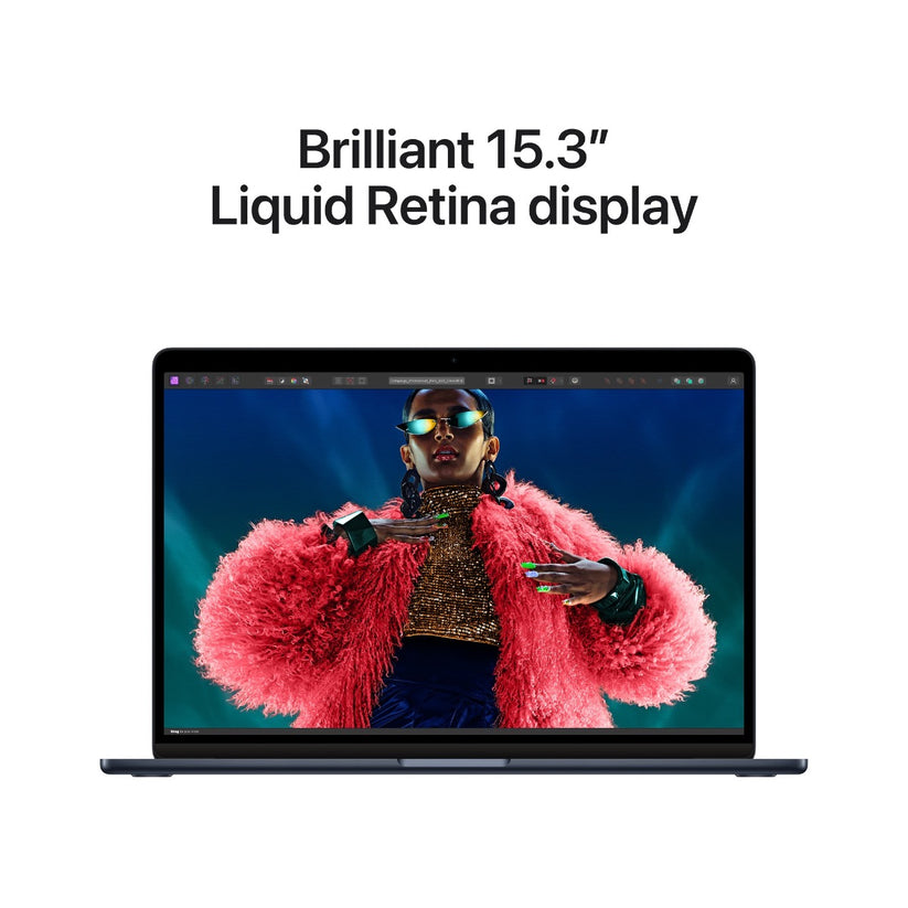 15-inčni MacBook Air M3 sa 8-jezgarnim CPU-om, 10-jezgarnim GPU-om, 8GB objedinjene memorije i 256GB SSD-om - Midnight - iSTYLE RS