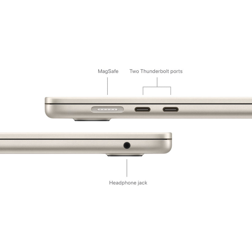 15-inčni MacBook Air M3 sa 8-jezgarnim CPU-om, 10-jezgarnim GPU-om, 8GB objedinjene memorije i 256GB SSD-om - Starlight - iSTYLE RS