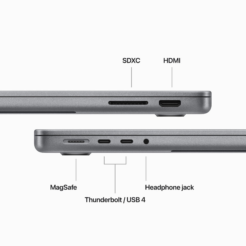 14-inčni MacBook Pro M3 sa 8-jezgarnim CPU-om, 10-jezgarnim GPU-om, 8GB objedinjene memorije i 512GB SSD-om - Space Gray - iSTYLE RS