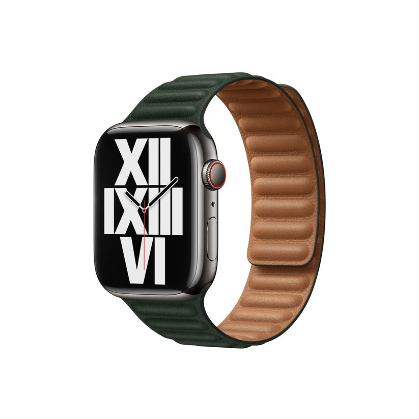 45mm Sequoia Green Leather Link - M/L - iSTYLE RS