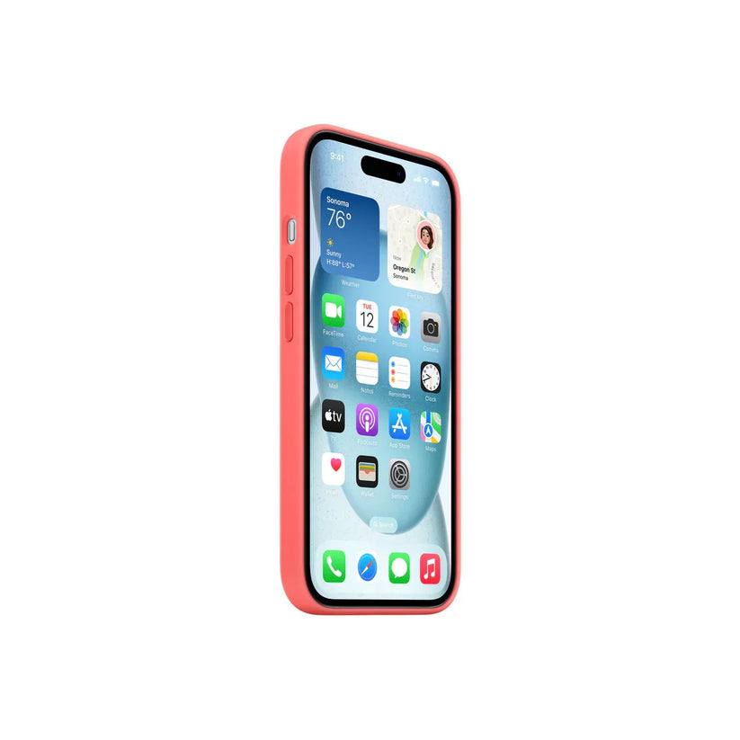 iPhone 15 Silicone Case sa MagSafe-om - Guava - iSTYLE RS