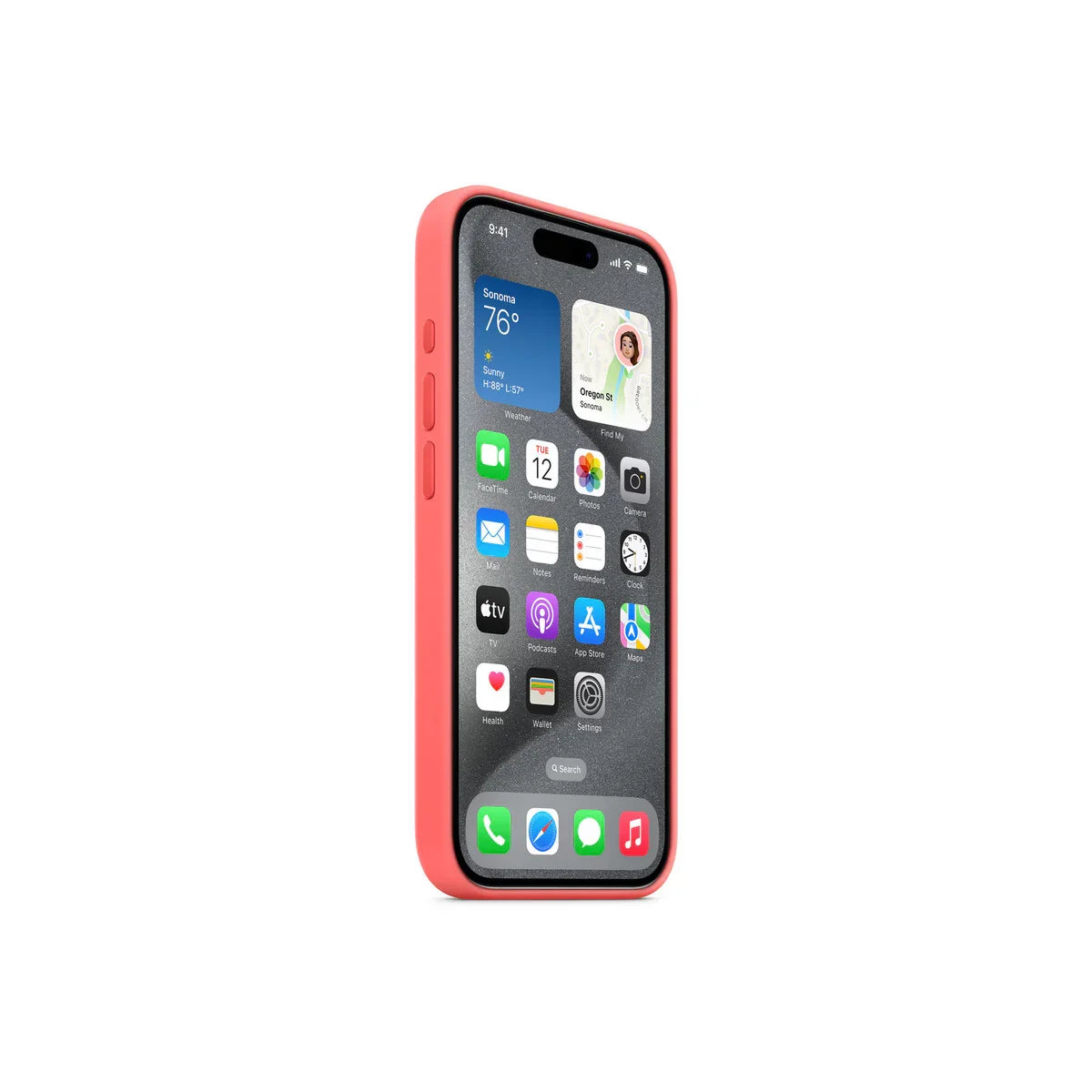 iPhone 15 Pro Silicone Case sa MagSafe-om - Guava - iSTYLE RS