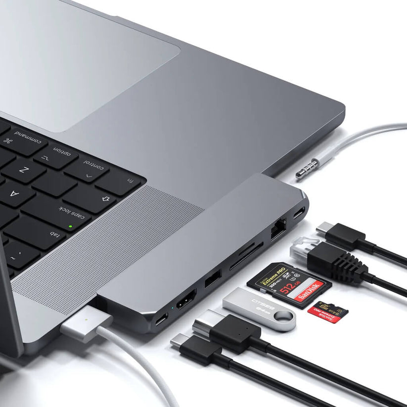 Satechi Pro Hub Max (1xUSB4,1x HDMI 4K 60Hz,1xUSB-A3.0,1x micro/SD,1xEthernet,1xUSB-C,1xAudio) - Space Grey - iSTYLE RS