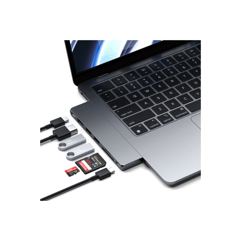 Satechi PRO HUB SLIM (1xUSB4,1xHDMI,2xUSB-A,SD/MicroSD,UHS-I up to 104MB/s, SD/SDHC/SDXC up to 2TB,1xUSB-C) - Space Grey - iSTYLE RS