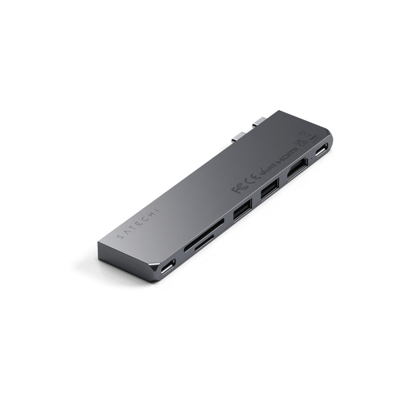 Satechi PRO HUB SLIM (1xUSB4,1xHDMI,2xUSB-A,SD/MicroSD,UHS-I up to 104MB/s, SD/SDHC/SDXC up to 2TB,1xUSB-C) - Space Grey - iSTYLE RS