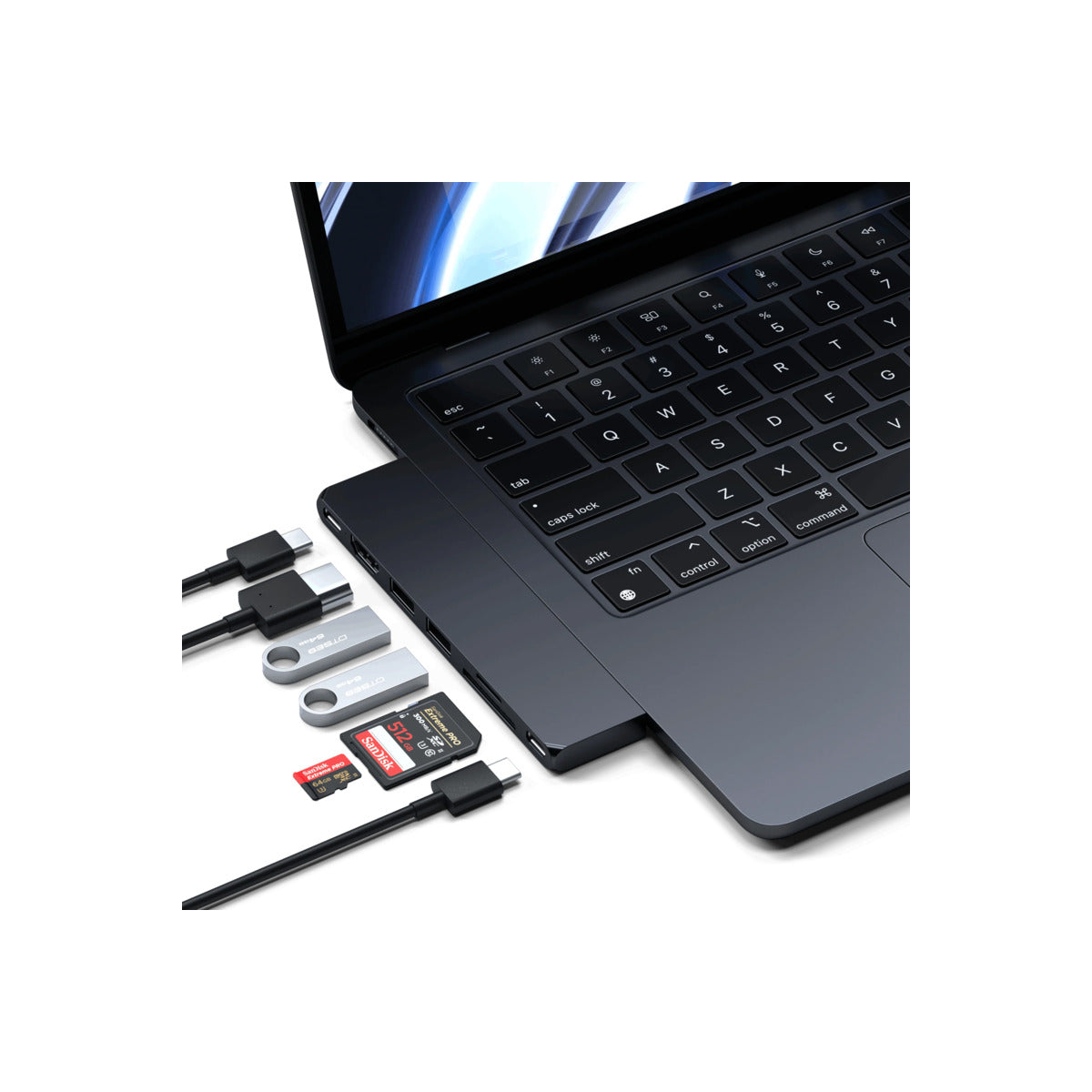 Satechi PRO HUB SLIM (1xUSB4,1xHDMI,2xUSB-A,SD/MicroSD,UHS-I up to 104MB/s, SD/SDHC/SDXC up to 2TB,1xUSB-C) - Midnight Black - iSTYLE RS