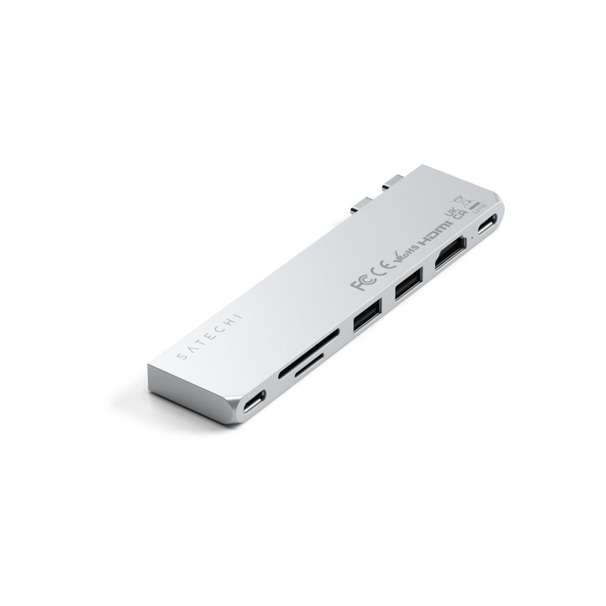 Satechi PRO HUB SLIM (1xUSB4,1xHDMI,2xUSB-A,SD/MicroSD,UHS-I up to 104MB/s, SD/SDHC/SDXC up to 2TB,1xUSB-C) - Silver - iSTYLE RS
