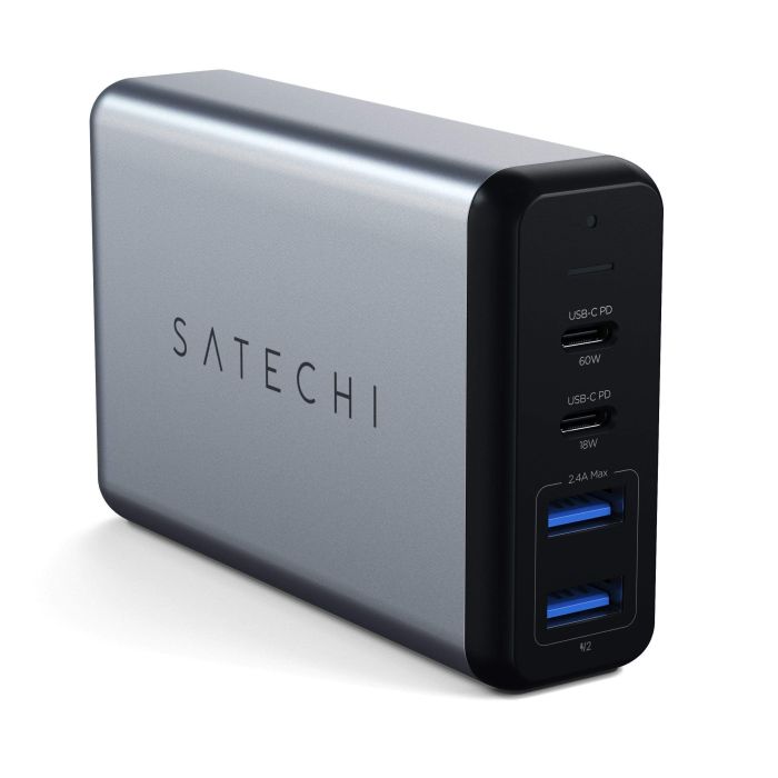 Satechi 75W Dual Type-C PD Travel Charger (2x USB-A,1x USB-C PD 18W,1x USB-C PD 60W) - Space Grey - iSTYLE.rs