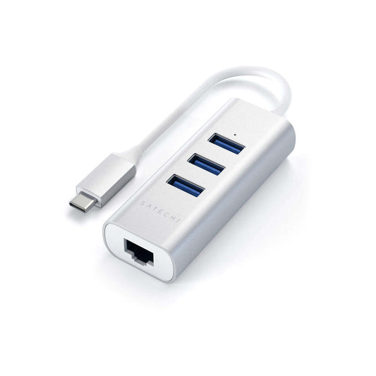 Satechi TYPE-C 2-IN-1 USB HUB SA ETHERNET - Silver - iSTYLE RS