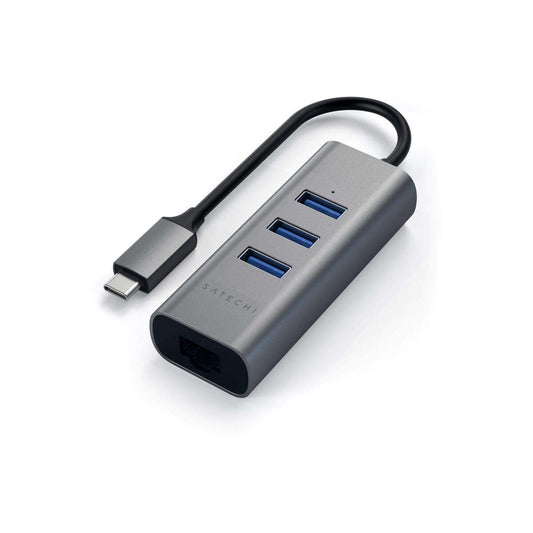 Satechi TYPE-C 2-in-1 3 Port USB 30 Hub & Ethernet - Space Gray - iSTYLE RS